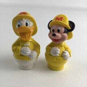 Disney Mickey Mouse Firefighter Fireman Donald Figure Finger Puppet Vintage Arco